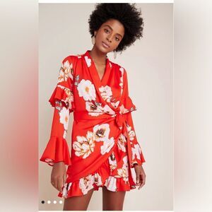 MISA LOS ANGELES
Wrap dress with flowers Skylar |Red|NWT|Size S